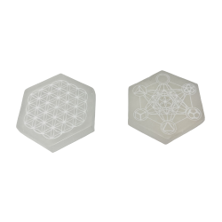 Selenite Engraved Hexagon